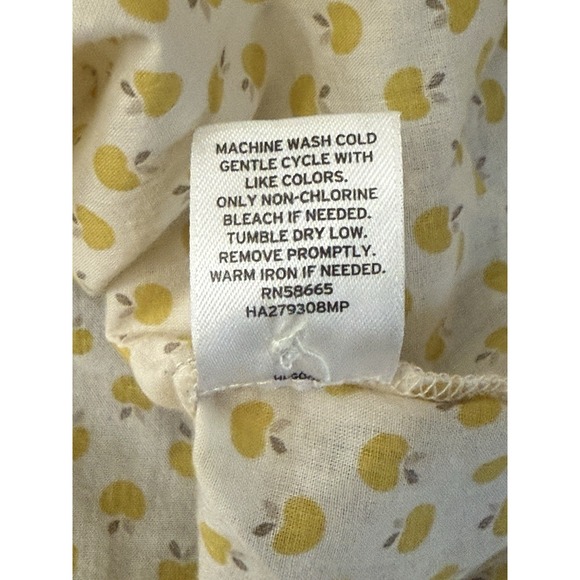 Halogen Golden Yellow Apples‎ Academia Fall Teacher Button Down Top Petite Large - Picture 9 of 9